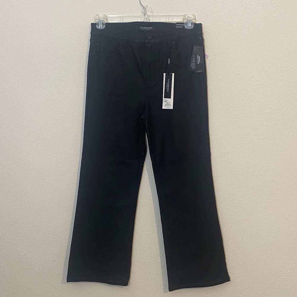 LIVERPOOL Hannah Crop Flare Coated Jean Pants MSRP $109 Women's Size 12/31 - Picture 2 of 9